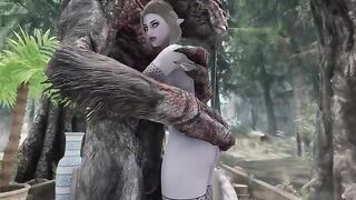Dark Elf Gets Fucked By A Big Troll Cock In A Steamy Skyrim Scene