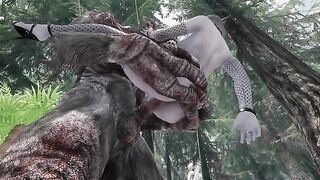 Dark Elf Gets Fucked By A Big Troll Cock In A Steamy Skyrim Scene