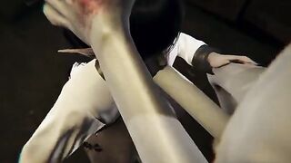 Busty girl gets fucked after the SCP-096 containment breach in 3D