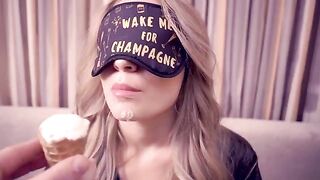 Lost beauty Dozza gets cum in her mouth, a kinky twist