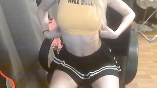 Schoolgirl fucks with her boyfriend at home hard