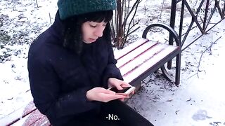 A beautiful girl helped a stranger and got a hot end