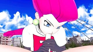 Jessie from Team Rocket fucks your Pokémon in this uncensored hentai POV style