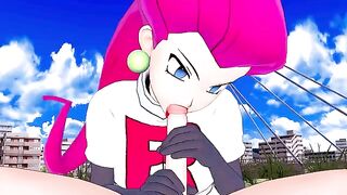 Jessie from Team Rocket fucks your Pokémon in this uncensored hentai POV style