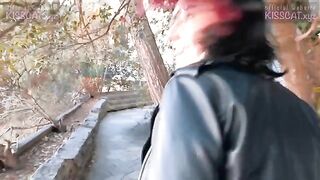 Breakfast with Sausage and Cat Kiss, outdoor Russian fun