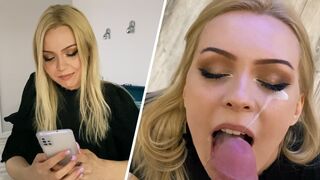 A beautiful neighbor came to visit and received an incredible oral treat