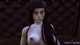 Resident Evil Ada Wong captured by a police zombie girl