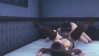 Mikasa gets her pussy eaten and a cock sucked in this Attack on Titan scene
