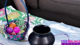Step-Sis challenges her bro to find her secret egg for Easter