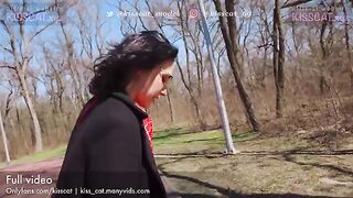 Public Agent picked up a young Russian couple, fucking outdoors in nature