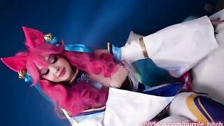 Spirit blossom Ahri enjoys intense action in her tight holes