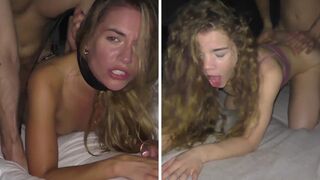 Petite sluts Eveline Dellai and Sabrina Spice in hot action
