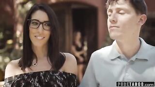 A lonely widow, Natasha Nice, gets her neighbor to fuck her hard on the couch