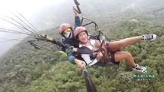 Colombian star Mariana Martix squirts while paragliding
