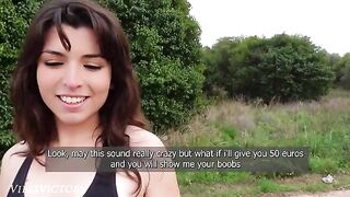 A cute girl was running and a boy caught her