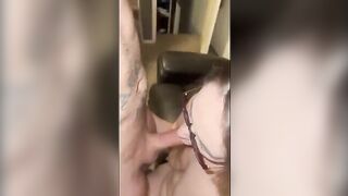 Tattooed guy fucks wife while her husband is working