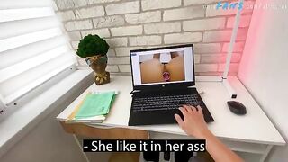 A stepson got caught jerking off with his hot stepmom’s intimate photos