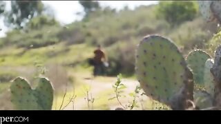A girl in a cowgirl suit fucks with a guy who loves bad girls