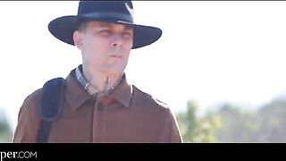 A girl in a cowgirl suit fucks with a guy who loves bad girls