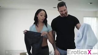 The couple enjoys sensual and erotic sex