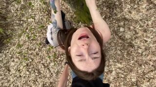 The wife made a blowjob and had sex with the forester