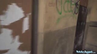 An 18-year-old babe gets fucked in the basement for money