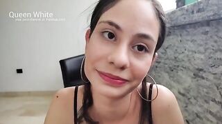 A girl is having fun with her friend on the couch, getting wild