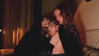 The couple has an intense and passionate sex session at home