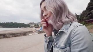 Stranger picked up this girl after flashing her asset on the beach in part 2