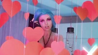 Cute girl Jinx Valentine fucks in her ass hole