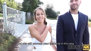 The husband cums while watching his wife getting fucked