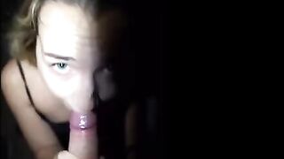 Cute girl swallows the huge load after doggy style sex - Mona Blue