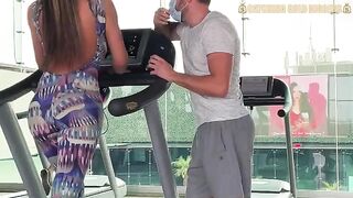 Colombian girl with a bubble butt gets fucked hard in the gym