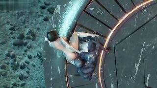 Hot girl Angelita fucks with a guy with an impressive cock in this 3D Hentai