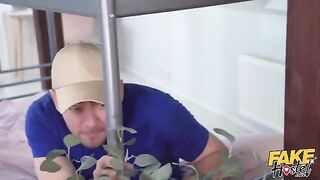 A cheating girl gets caught and fucks in a hostel, fucking wet