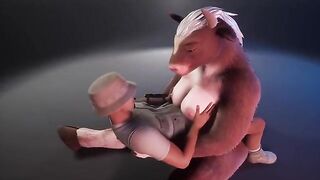 A wild cow in a fur suit is milking the ranger in this hilarious xxx video