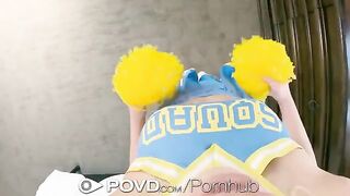 The cheerleader got a facial after hard sex with a big dick