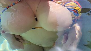 Guy caught his stepsister masturbating in the hot tub and fucked her