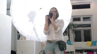 The photographer fucked in the mouth by two sexy beauties in a steamy threesome