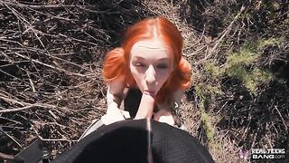 Ginger teen Madi Collins gets fucked hard after flashing her pussy