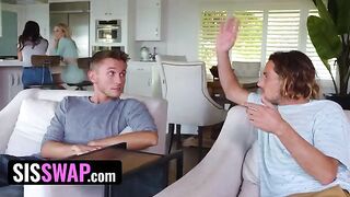 Lusty dudes pretend to be stepsisters' boyfriends and fucked them hard