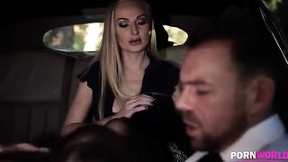 The driver got tired of waiting for the bombshell and fucked with another busty beauty