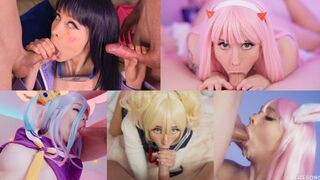 Best cosplay deep throat compilation with stunning Alice Bong performing