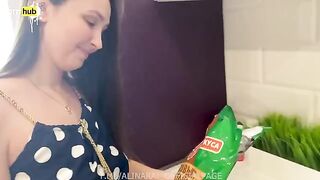 A stepmom consoles her stepson, sharing intimate moments