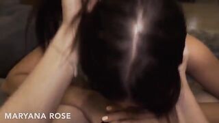 The best friend taught Maryana Rose how to properly fuck and suck, showcasing her athletic build and natural 32B curves