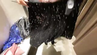 Fitting room tryout for a new dress turns into passion