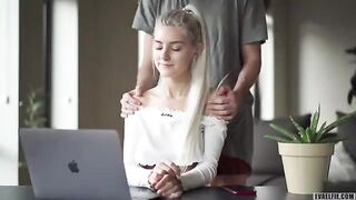 Eva Elfie teaches a zoom class and gets intimate with her student in a steamy scene