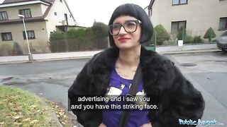 French babe Candy Scott gets her pussy full of cock in public for cash