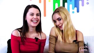 Two cute girls shared a big dick of Nico in an intense threesome
