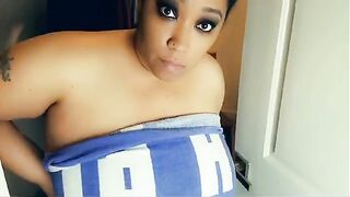 Stepson seduced ebony stepmom in the closet, fucked her
